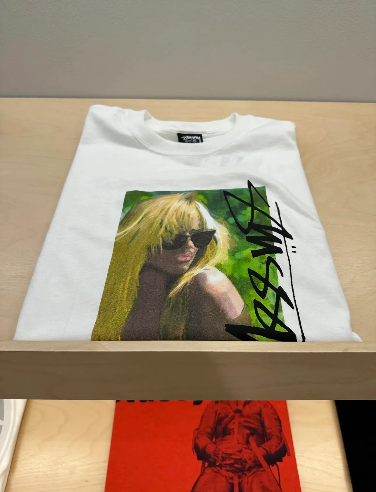 Blonde beauty T-shirt STUSSY SS25 LAURA TEE character print short-sleeved TEE black and white S- XL