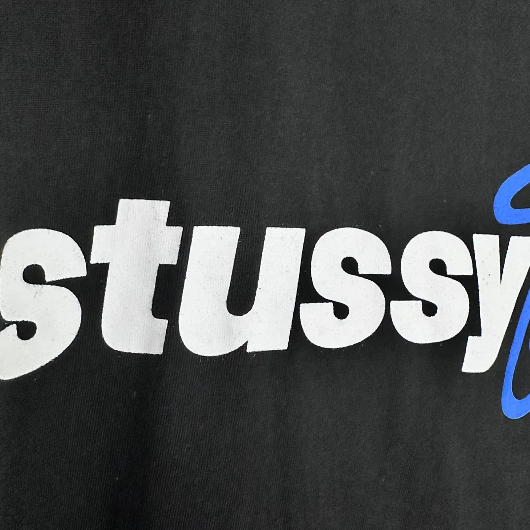 Stussy SS24 SPORT SCRIPT TEE logo letter print sports short-sleeved T-shirt, same style for men and women, black and white S- XL