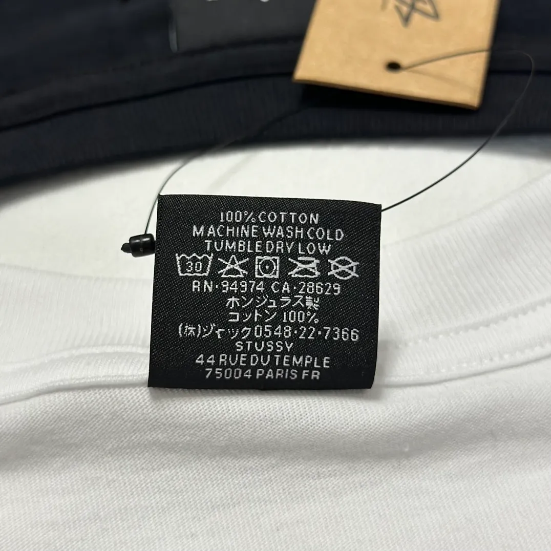 STUSSY SS24 SUNSET TEE Sunset Coconut Beach View T-shirt Black and White S-XL