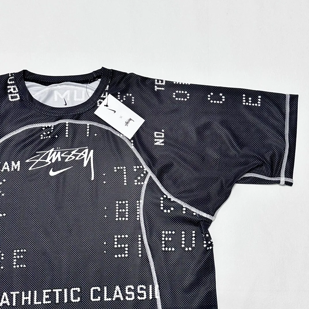 Replacement order and return of goods! Nike x Stüssy joint model printed quick-drying short-sleeved T-shirt for men and women, black S-XL