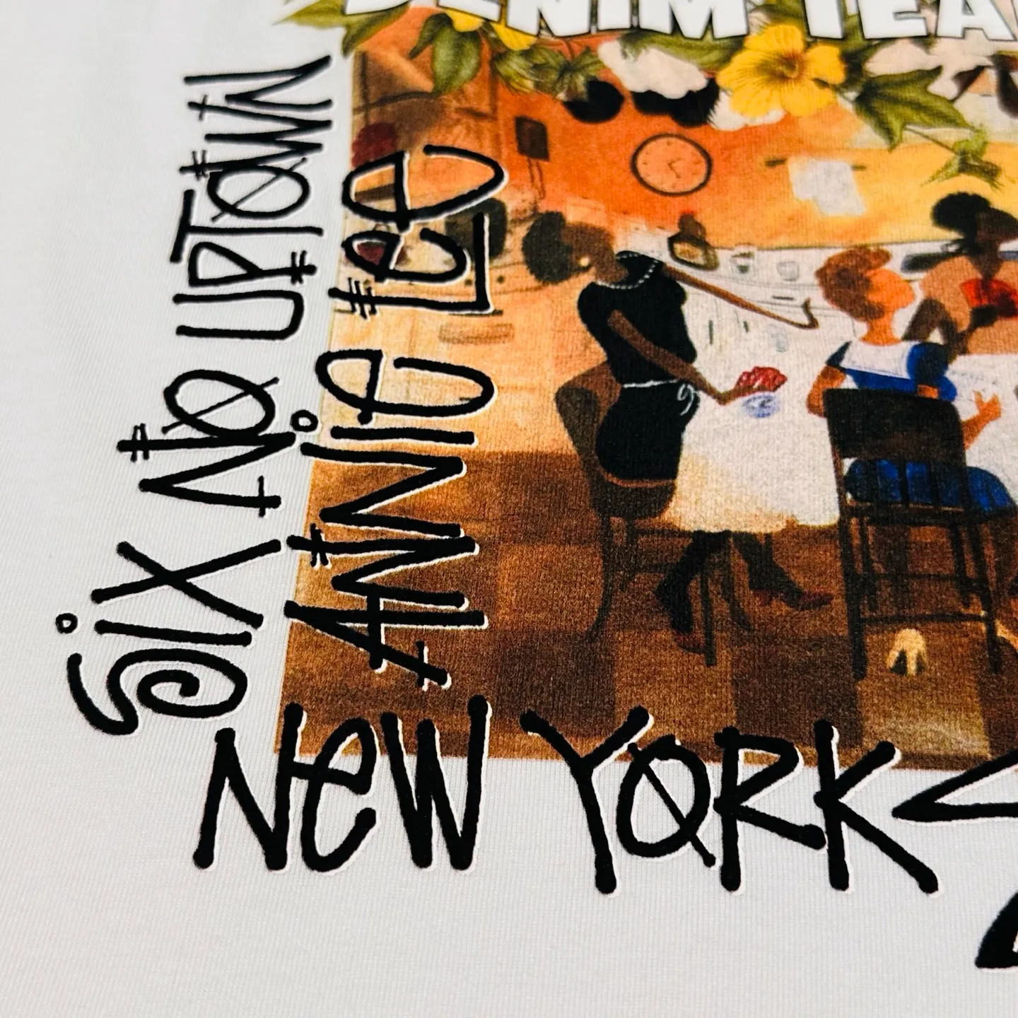 Details DT short-sleeved STUSSY X DENIM joint model SS25 TEARS ANNIE LEE TEE white S- XL