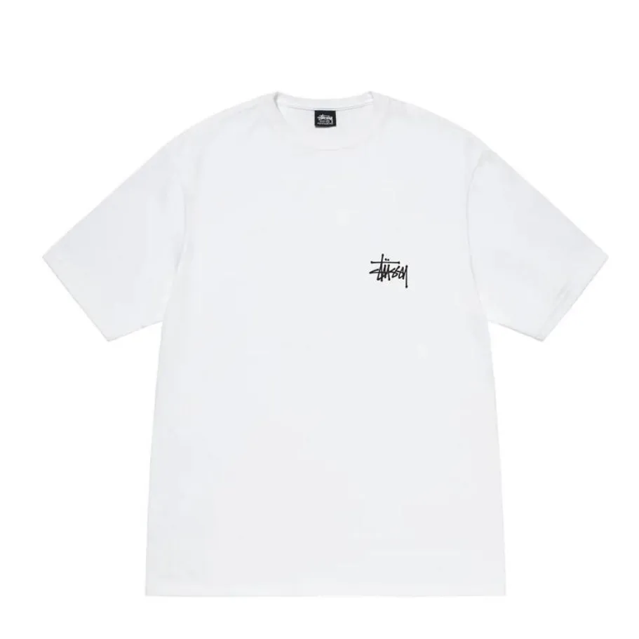 Spot goods! Stussy SS24 Basic StÜssy Tee classic letter Logo printed short-sleeved T-shirt couple style black and white dark blue S-XL