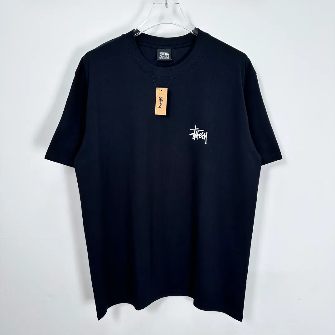 STUSSY SS24 SUNSET TEE Sunset Coconut Beach View T-shirt Black and White S-XL