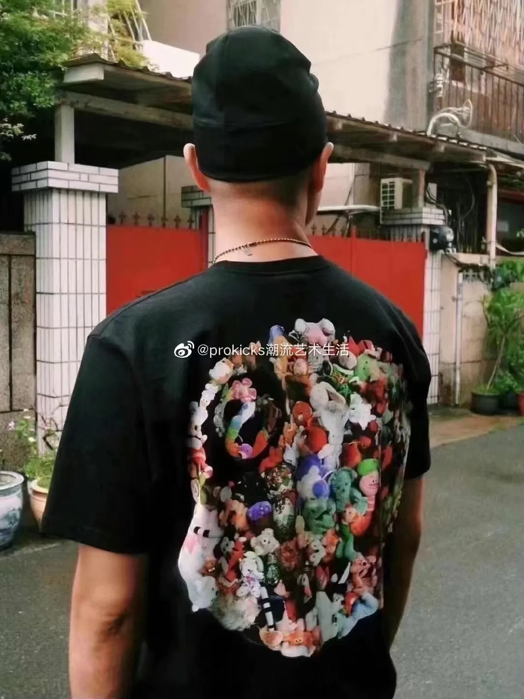 Stussy 23SS PLUSH TEE Doll logo No. 8 ball printed short-sleeved Tee black and white M L XL