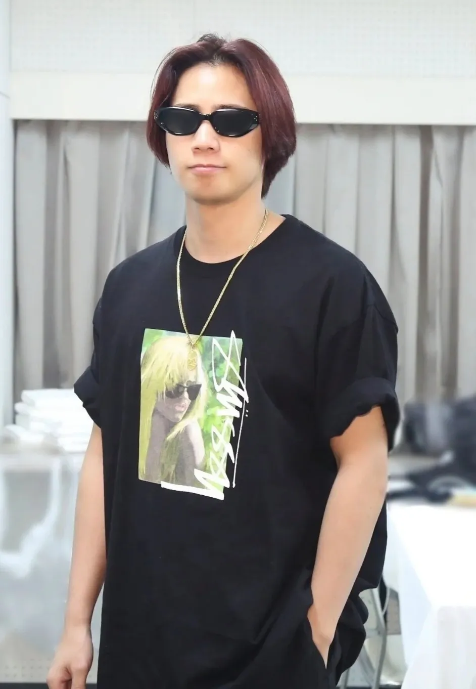 Blonde beauty T-shirt STUSSY SS25 LAURA TEE character print short-sleeved TEE black and white S- XL