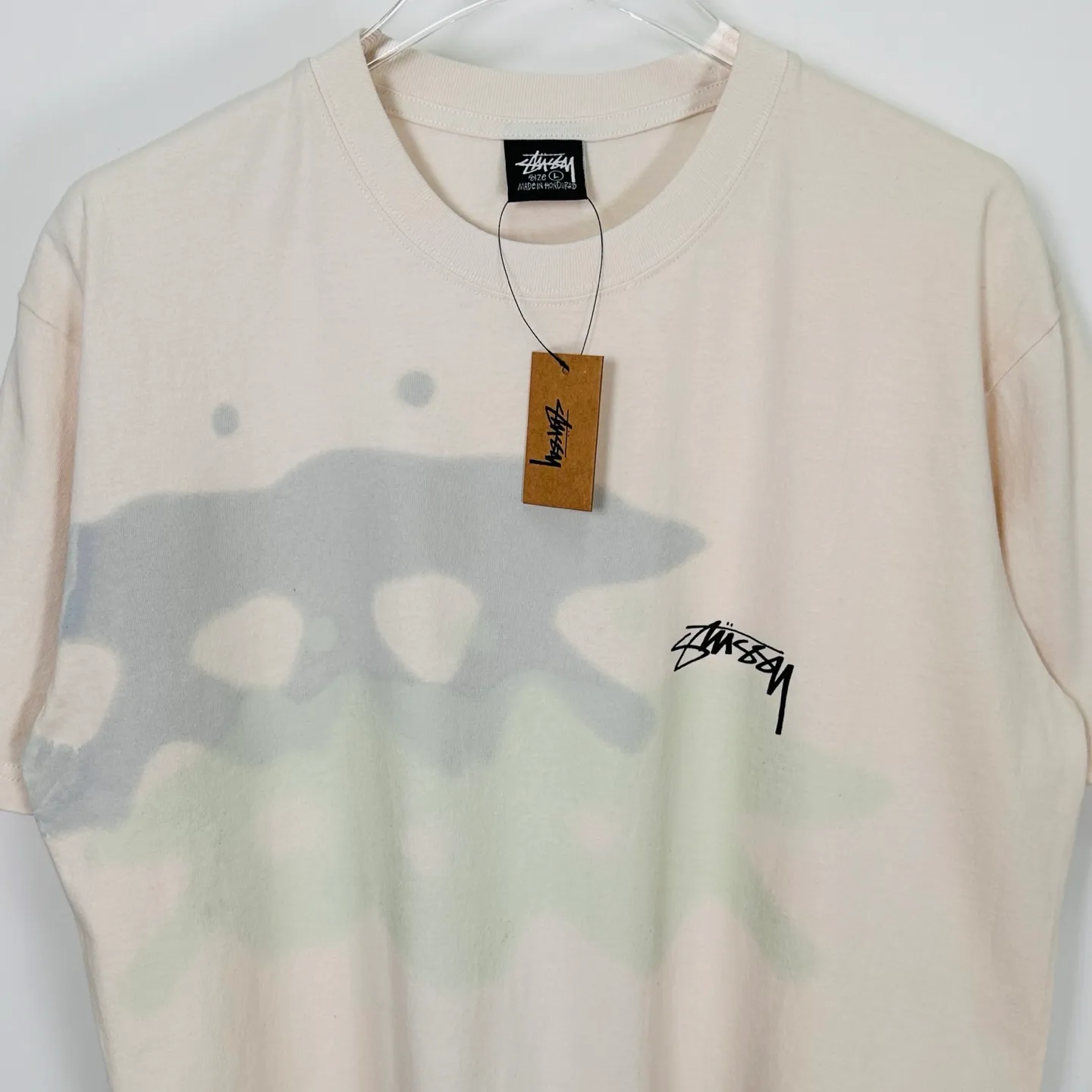 Surfer T-shirt STUSSY SS25 LOW TIDE TEE dyed design American retro short-sleeved black and white S-XL