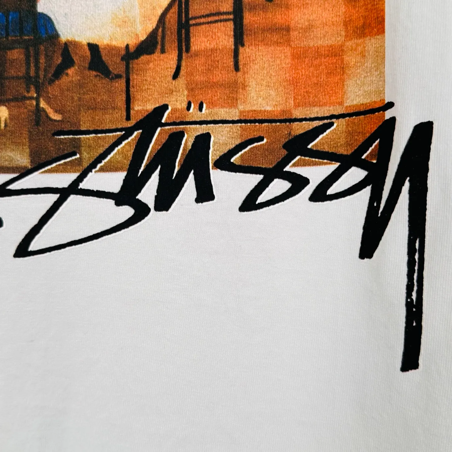 DT short-sleeved STUSSY X DENIM joint model SS25 TEARS ANNIE LEE TEE white S- XL