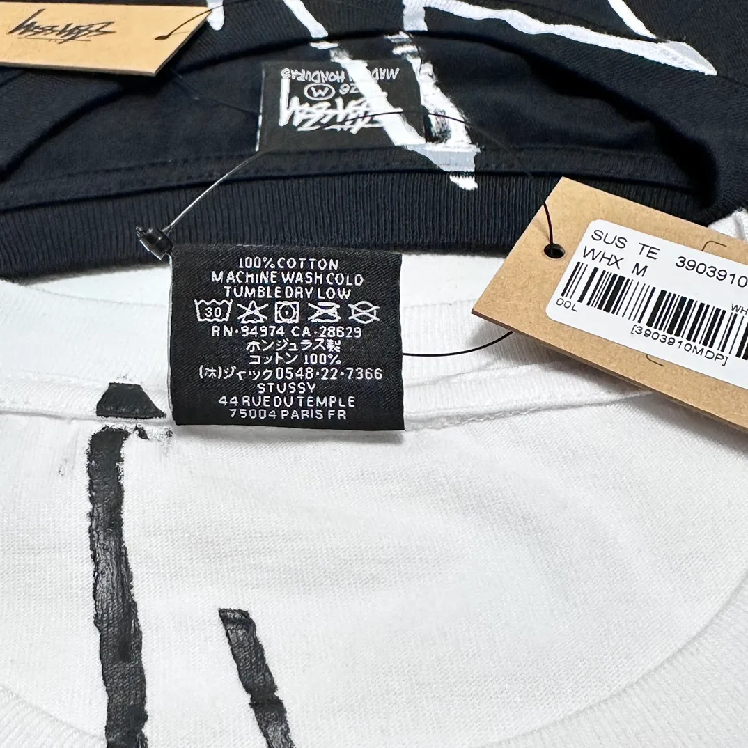 STUSSY X DAVID SS24 joint model CARSON DINO TEE dinosaur digital print short-sleeved Tee black and white S-XL
