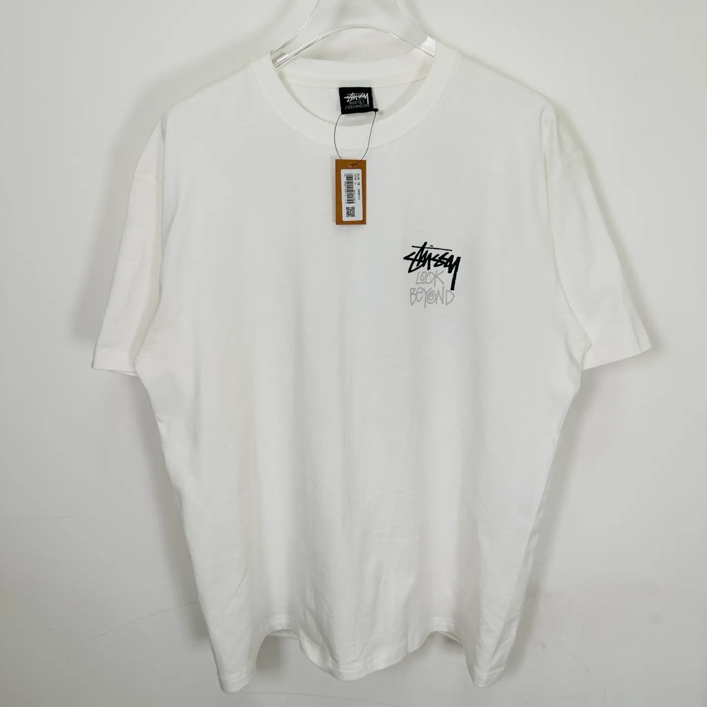 Sun T-shirt STUSSY SS25 LOOK BEYOND TEE PIGMENT DYED Double S sun short-sleeved TEE black and white S- XL