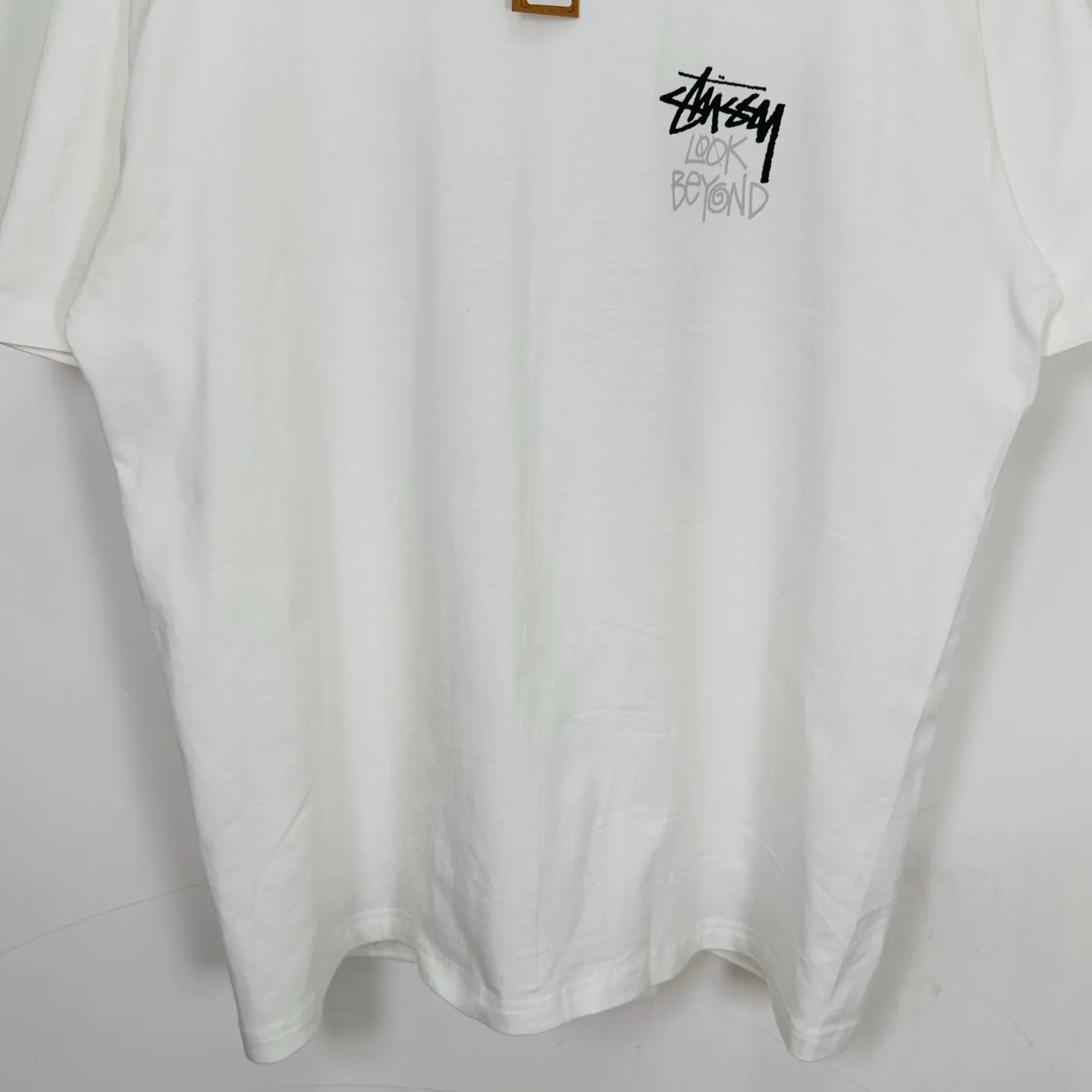 Sun T-shirt STUSSY SS25 LOOK BEYOND TEE PIGMENT DYED Double S sun short-sleeved TEE black and white S- XL