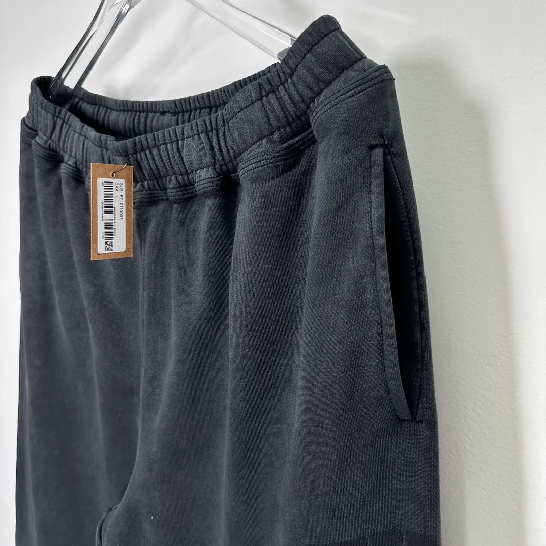 Washed sweatpants STUSSY FW24 FLEECE PANT FADED GRAPHIC loose thin velvet sweatpants with logo on the side, washed black S- XL