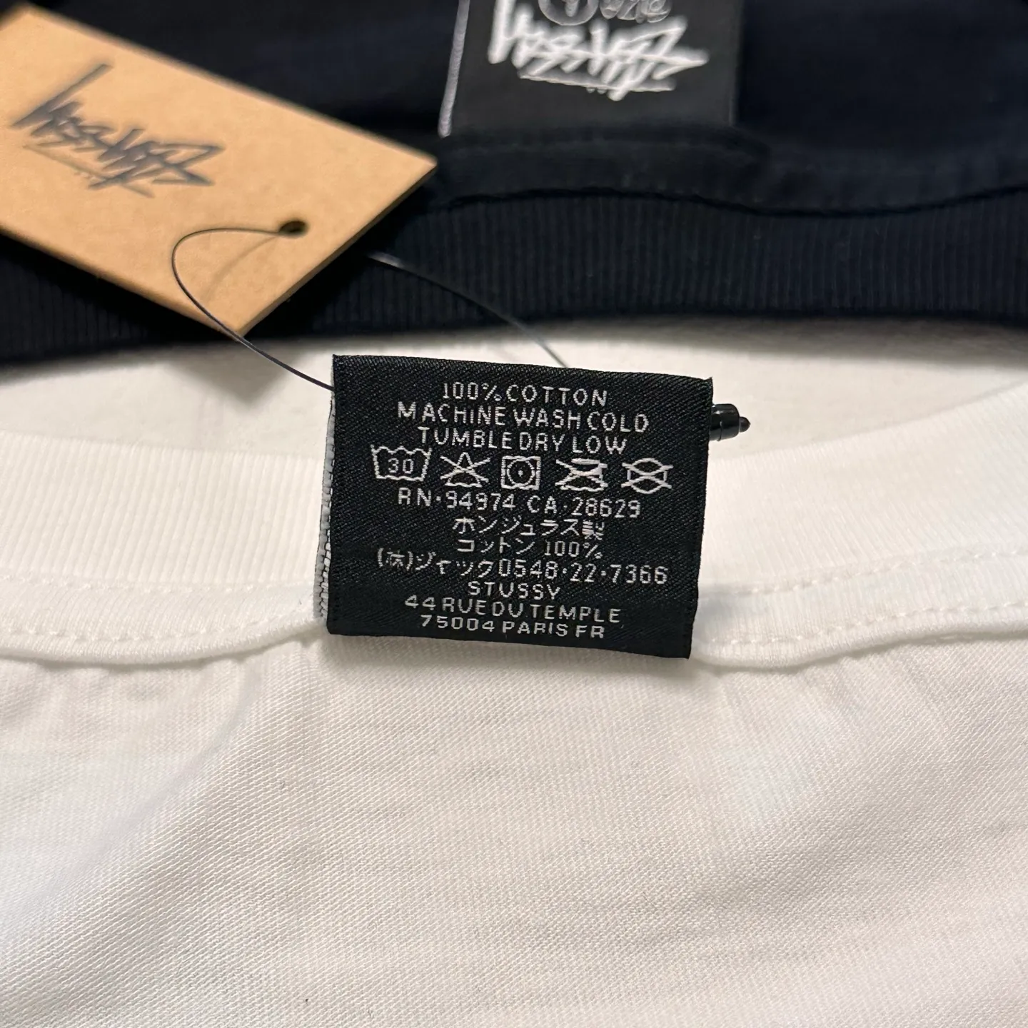 Detailed shooting of sun T-shirt STUSSY SS25 LOOK BEYOND TEE PIGMENT DYED double S sun short-sleeved TEE black and white S- XL