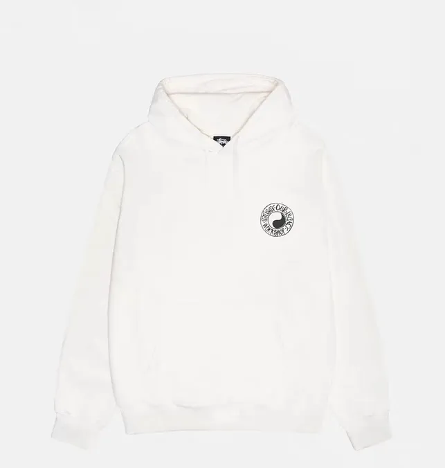 Tai Chi hoodie STUSSY x OUR LEGACY joint model FW24 WORK SHOP BUANA HOODIE PIGMENT DYED yin and yang pattern logo sweatshirt black and white S- XL