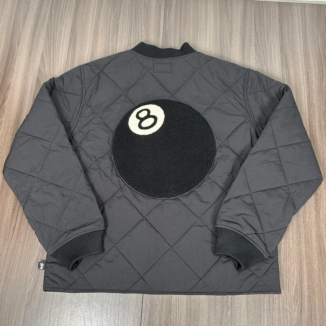 STUSSY 23FW 🎱 BALL QUILTED LINER JACKET Black 8 billiard zipper cotton coat/jacket Size: Black S M Khaki M L XL