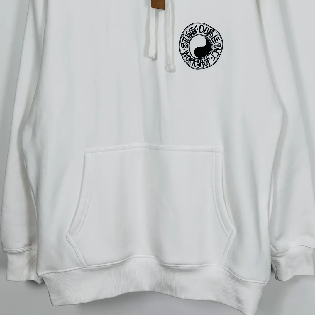 Tai Chi hoodie Stussy x OUR LEGACY joint model FW24 WORK SHOP BUANA HOODIE PIGMENT DYED yin and yang pattern logo sweatshirt black and white S- XL