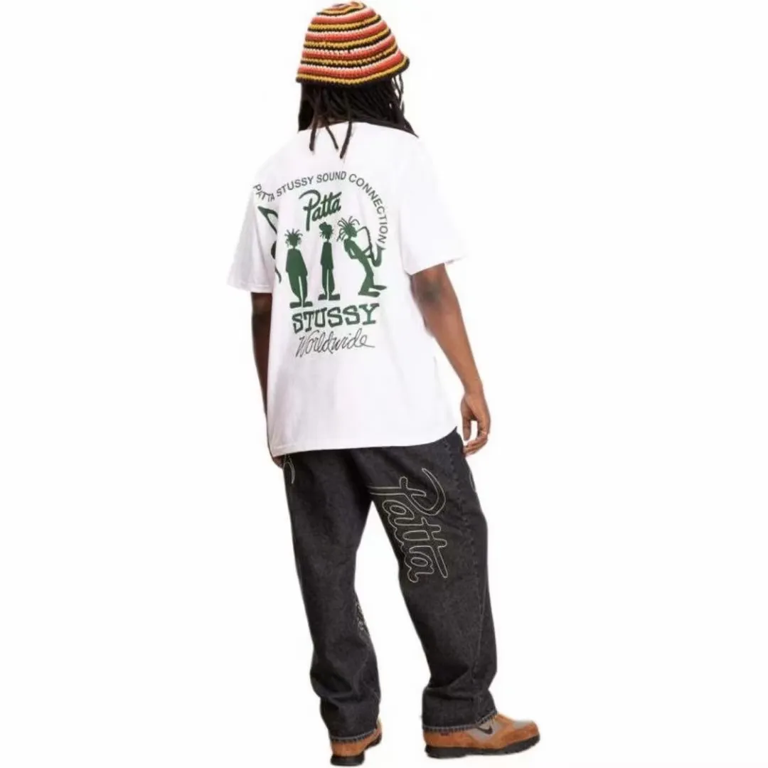 STUSSY X PATTA joint model SS24 TEE musician T-shirt black and white S-XL