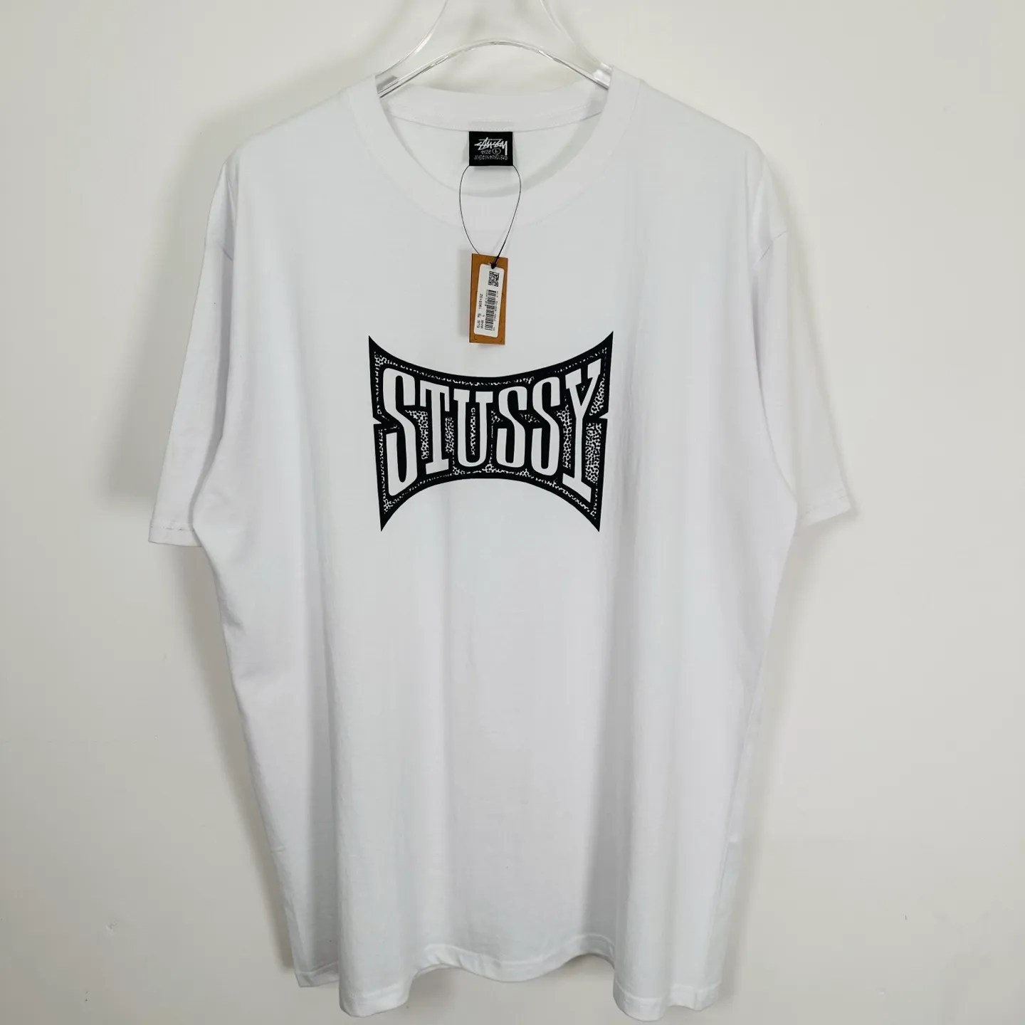 Replacement order and return of goods! Champion flag T-shirt STUSSY FW24 CHAMPION TEE black and white S-XL