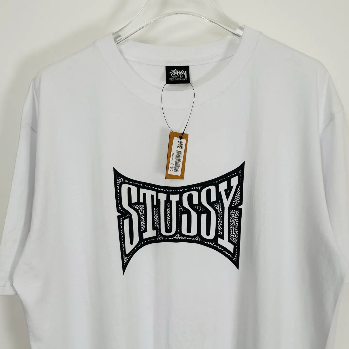 Replacement order and return of goods! Champion flag T-shirt STUSSY FW24 CHAMPION TEE black and white S-XL