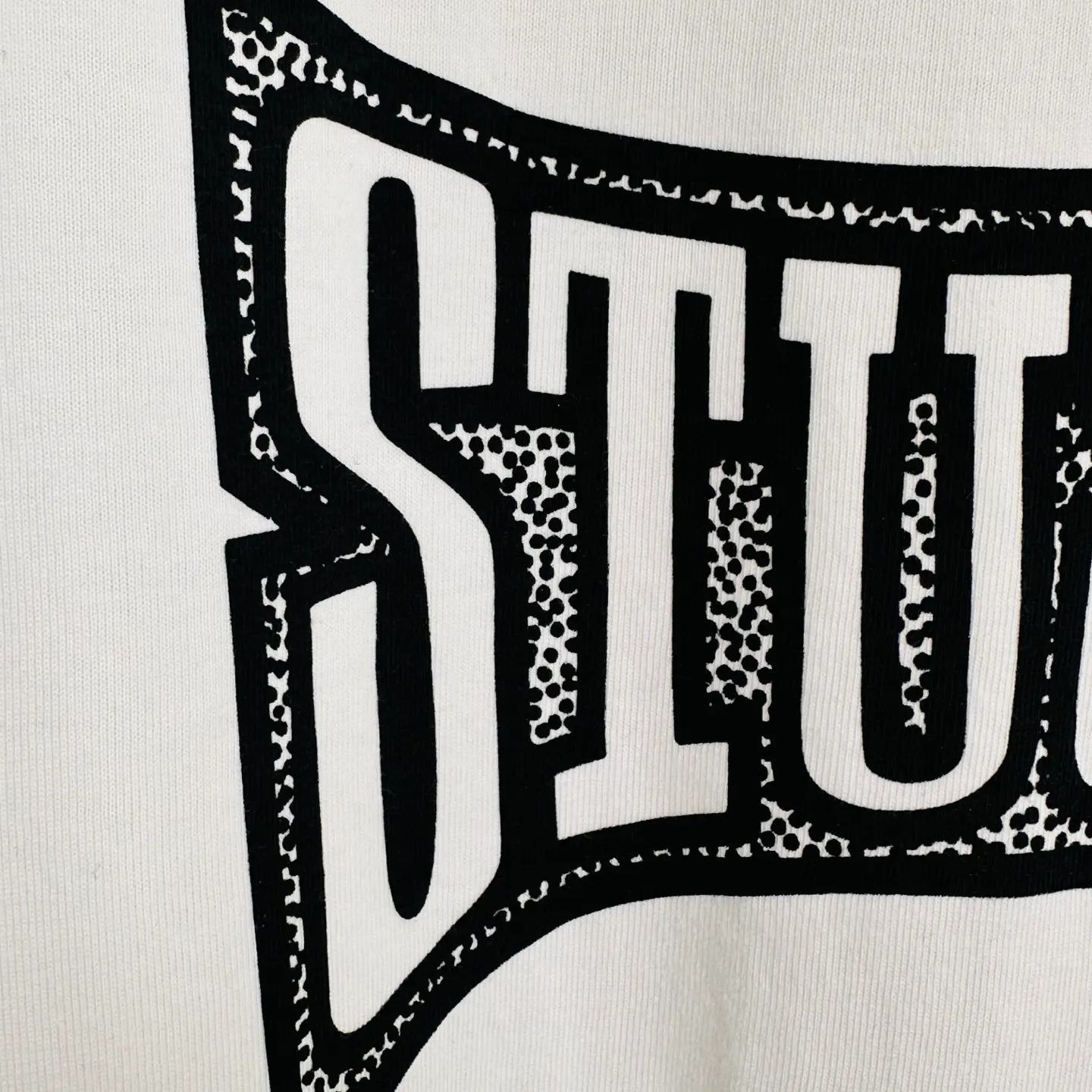 Replacement order and return of goods! Champion flag T-shirt STUSSY FW24 CHAMPION TEE black and white S-XL