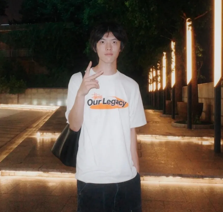 OL joint T-shirt STUSSY x OUR LEGACY joint model SS25 WORK SHOP SWIRL TEE PIGMENT DYED printed short-sleeved TEE off-white black S- XL