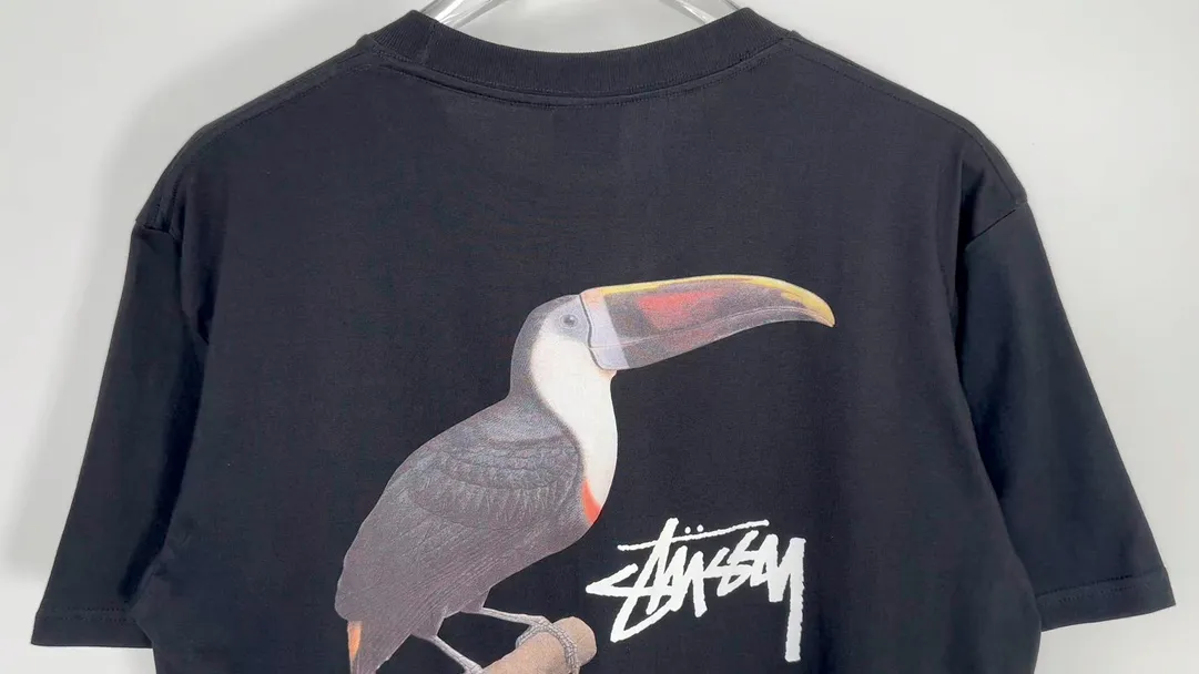 STUSSY SS24 Animal Series TOUCAN TEE Toucan T-shirt Black and White S-XL