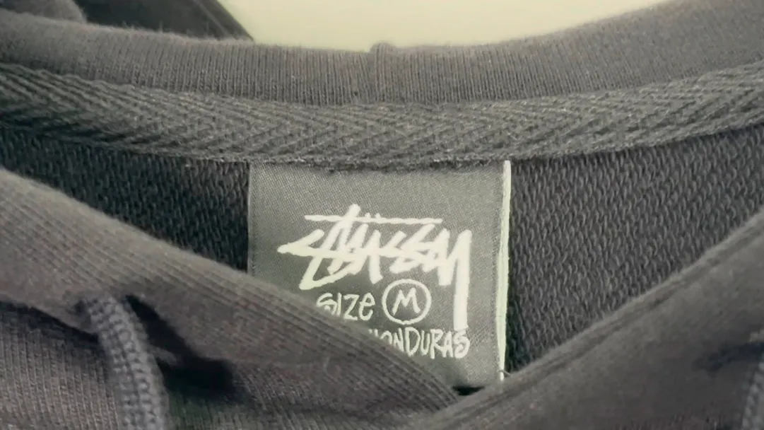 Stussy x JUNYA WATANABE Hooded Vest joint logo eyelet raw edge hooded sweatshirt vest black S-XL