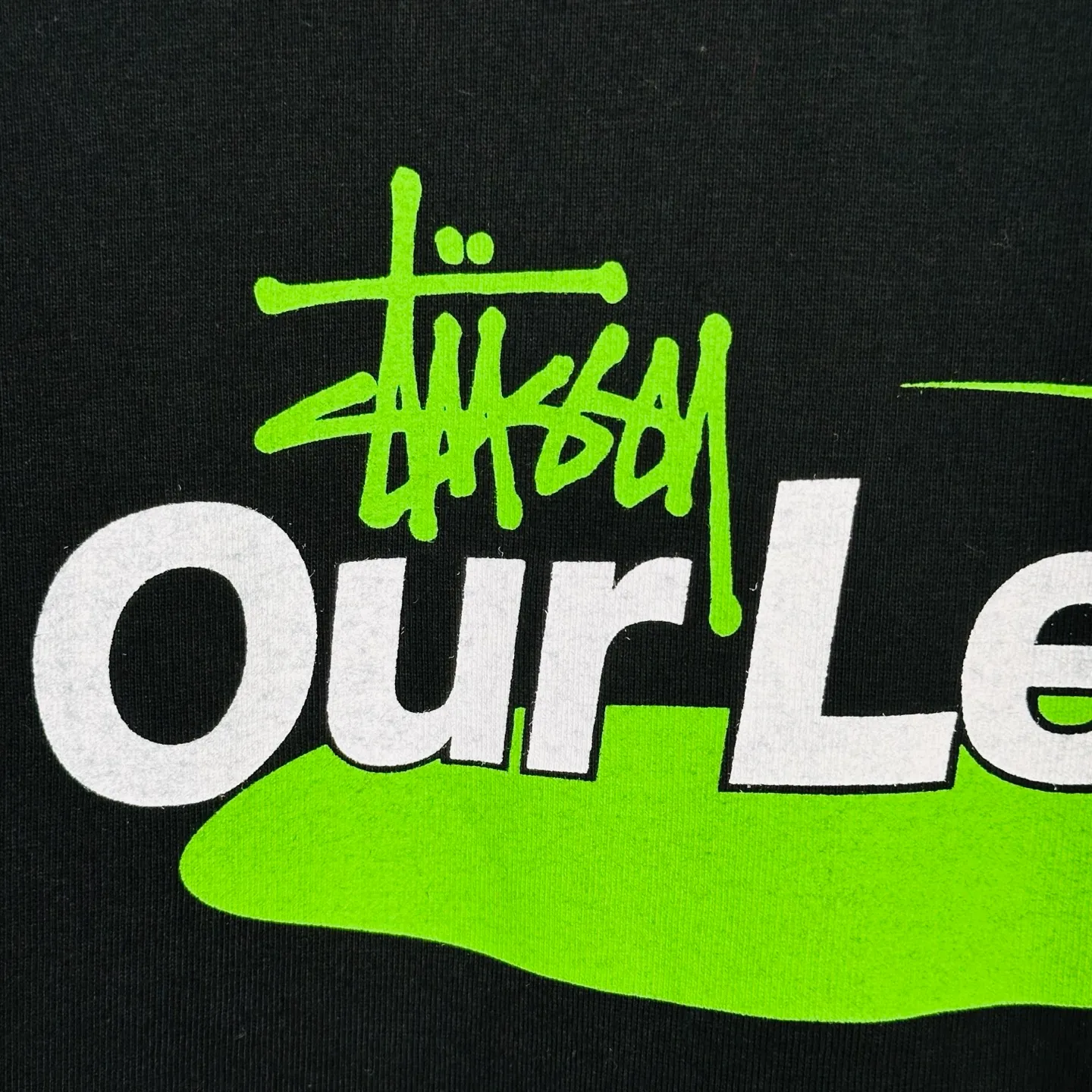 OL joint T-shirt STUSSY x OUR LEGACY joint model SS25 WORK SHOP SWIRL TEE PIGMENT DYED printed short-sleeved TEE off-white black S- XL