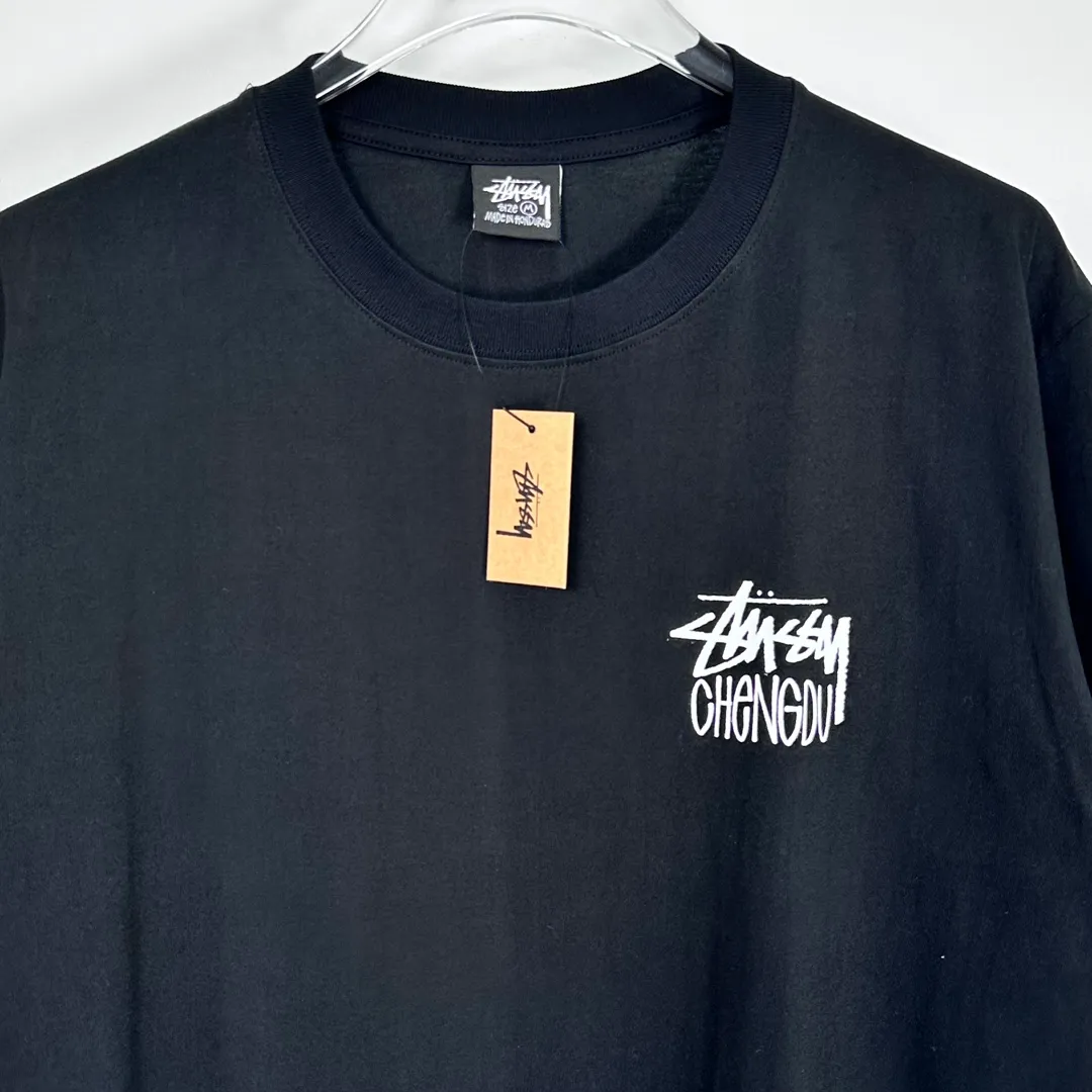 Spot goods! Lion T-shirt STUSSY 24FW CHENGDU CHAPTER TEE Chengdu limited short-sleeved Tee black and white S-XL