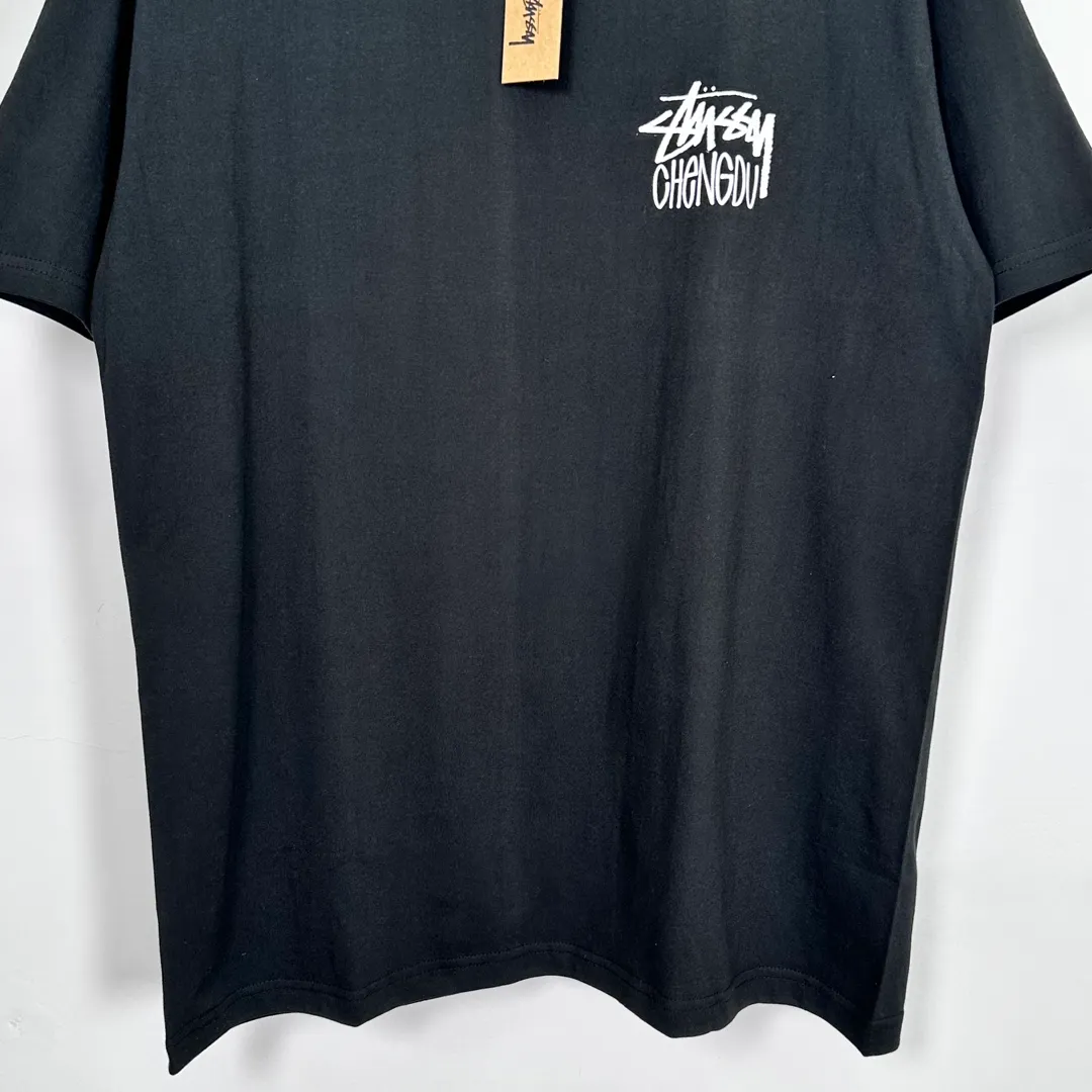 Spot goods! Lion T-shirt STUSSY 24FW CHENGDU CHAPTER TEE Chengdu limited short-sleeved Tee black and white S-XL