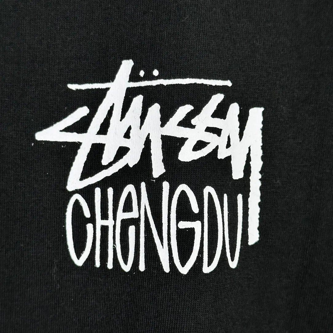 Spot goods! Lion T-shirt STUSSY 24FW CHENGDU CHAPTER TEE Chengdu limited short-sleeved Tee black and white S-XL