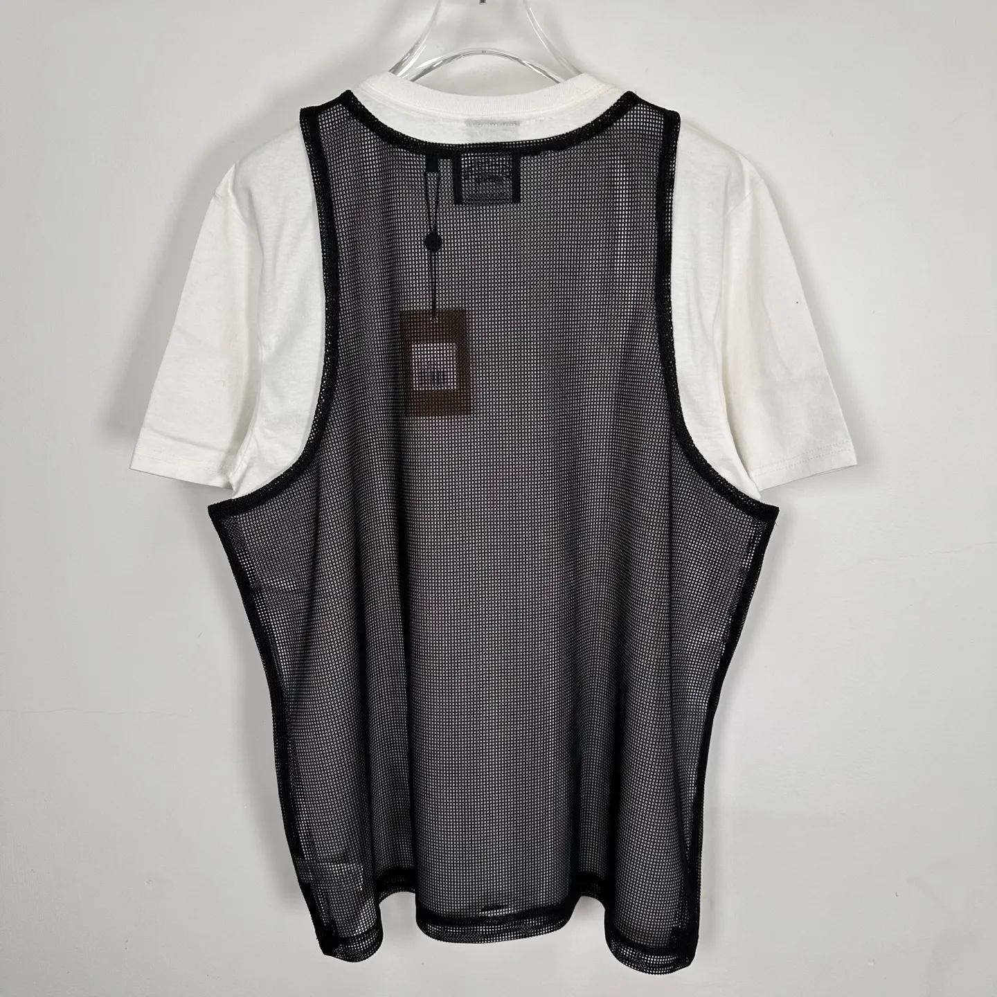 DT vest STUSSY X DENIM TEARS joint model SS25 MESH TANK garland mesh hollow vest black S- XL