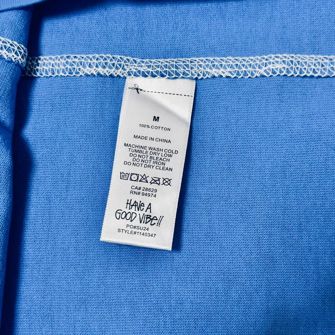STUSSY SS24 WAVE COTTON CREW TEE Top-stitched Micro Label T-shirt Black Blue Mustard Yellow S-XL Original Same 240g Weight