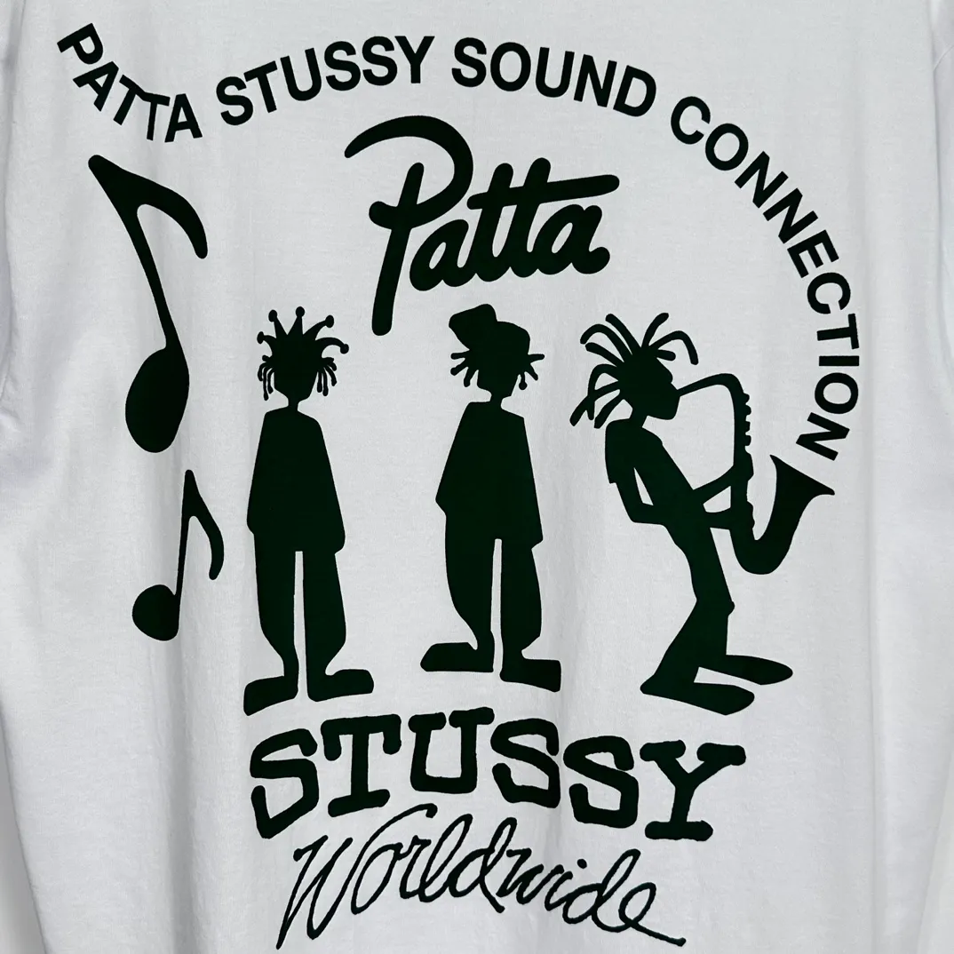 STUSSY X PATTA joint model SS24 TEE musician T-shirt black and white S-XL