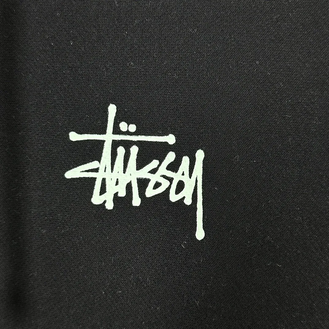 Graffiti word sweatshirt Stussy FW24 BUILT IN USA HOODIE English logo on the back plus velvet hooded sweatshirt/hoodie black gray blue S-XL