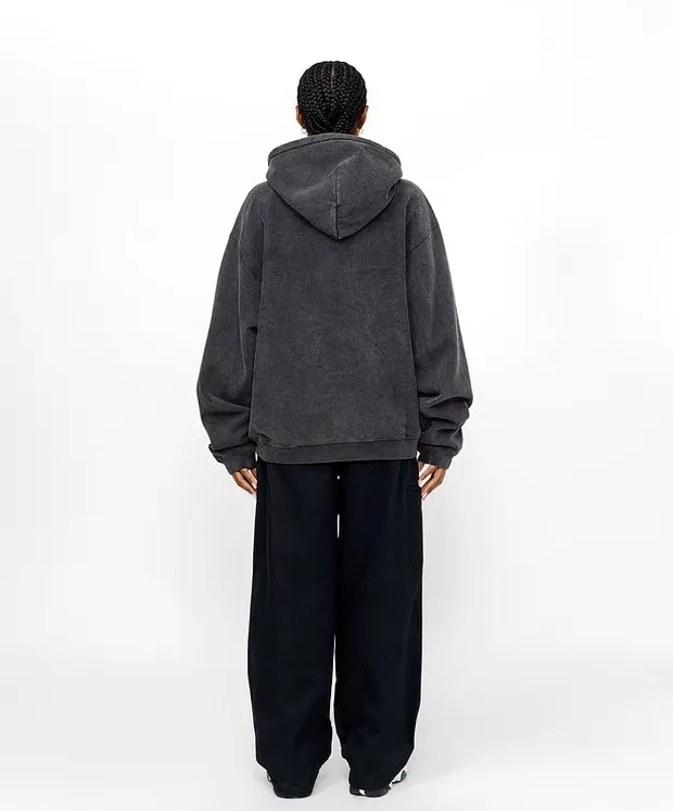 Washed zipper sweatshirt STUSSY FW24 FADED GRAPHIC ZIP UP HOODED Distressed washed and velvet zipper sweatshirt S-XL