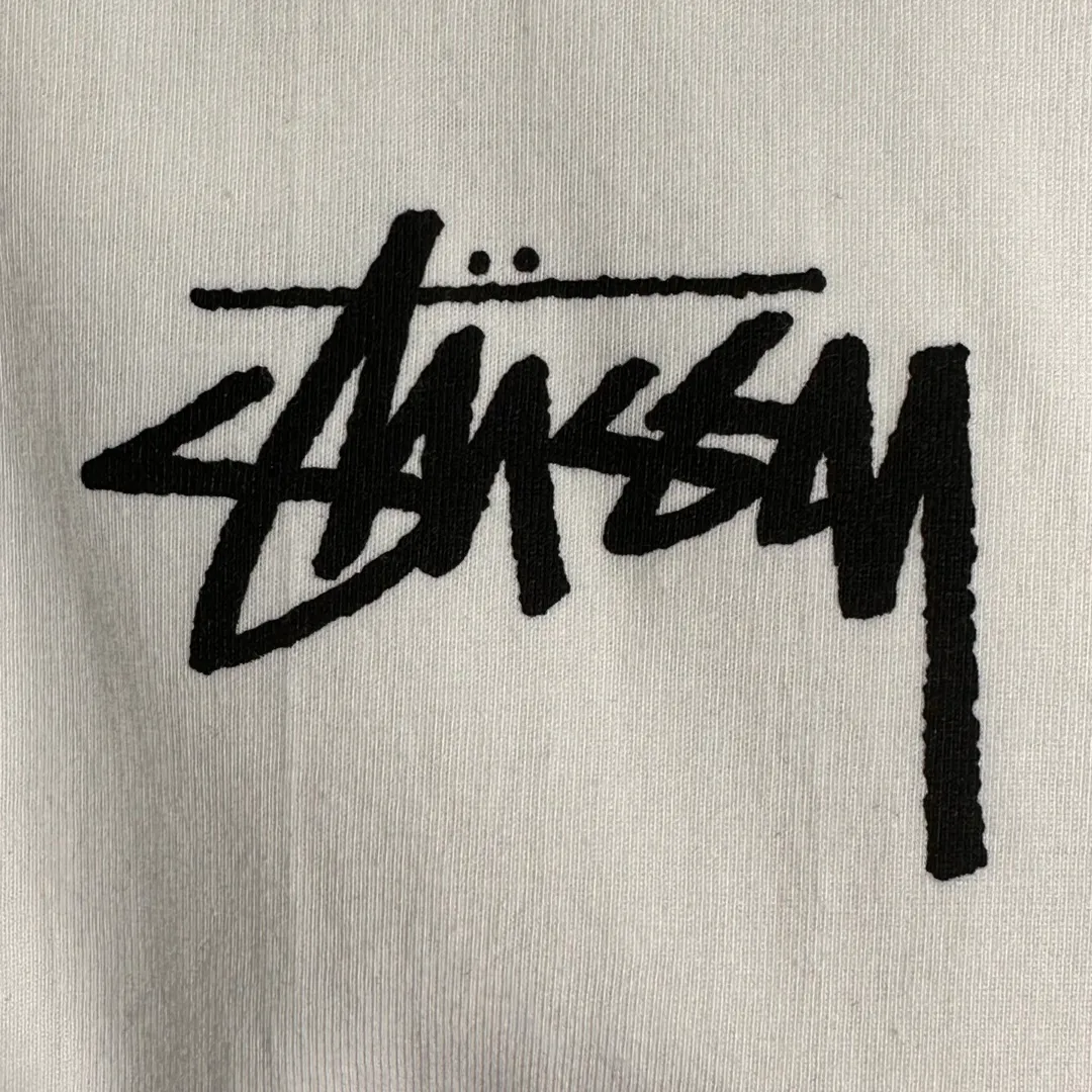 Stussy 23SS PLUSH TEE Doll logo No. 8 ball printed short-sleeved Tee black and white M L XL