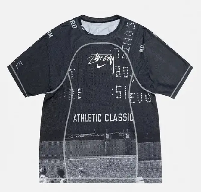 Nike x Stüssy joint model printed quick-drying short-sleeved T-shirt for men and women, black S-XL