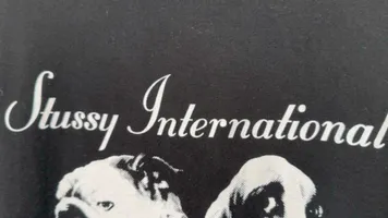 Spot goods! Crown Dog T-shirt STUSSY SS25 DOG CROWN TEE Black and White S- XL