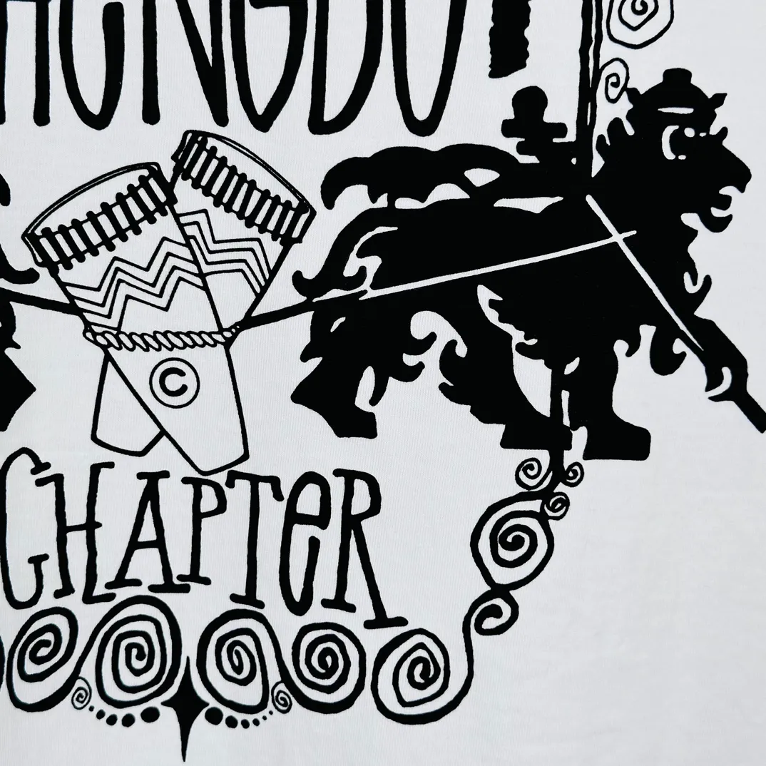 Spot goods! Lion T-shirt STUSSY 24FW CHENGDU CHAPTER TEE Chengdu limited short-sleeved Tee black and white S-XL