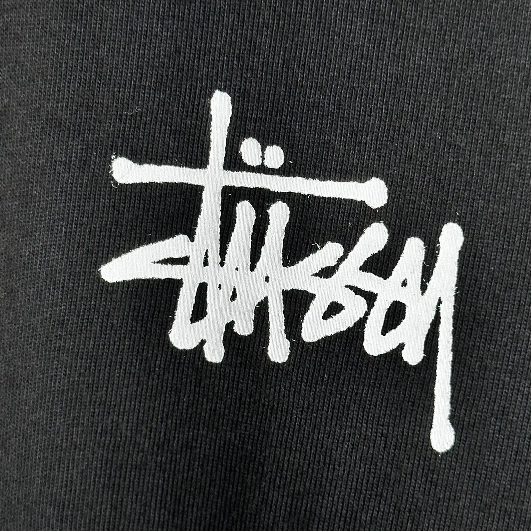 Spot goods! Stussy SS24 Basic StÜssy Tee classic letter Logo printed short-sleeved T-shirt couple style black and white dark blue S-XL