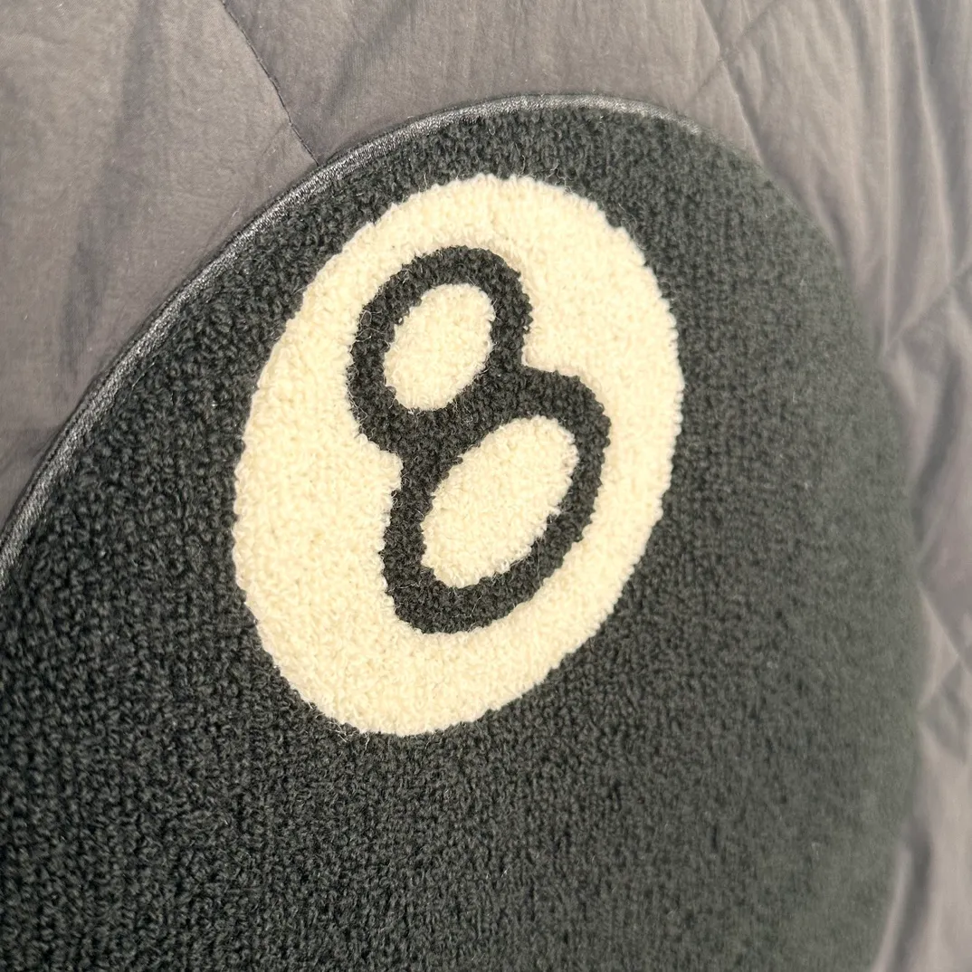 STUSSY 23FW 🎱 BALL QUILTED LINER JACKET Black 8 billiard zipper cotton coat/jacket Size: Black S M Khaki M L XL