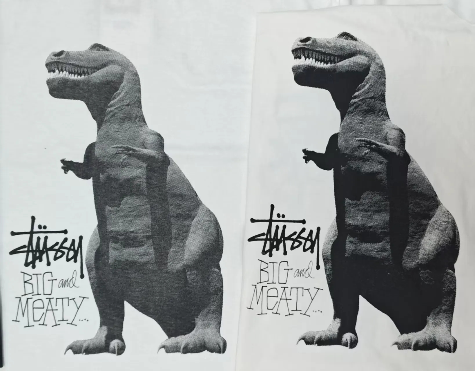 New preview: The highly acclaimed Tyrannosaurus Rex T-shirt has been re-engraved this year. This time the printing pattern is more realistic, the dots are more delicate, and the cute image is also a little cute. The first version of the printing color is still too dark, please adjust it again. Tyrannosaurus Rex T-shirt STUSSY 25SS BIG & MEATY TEE