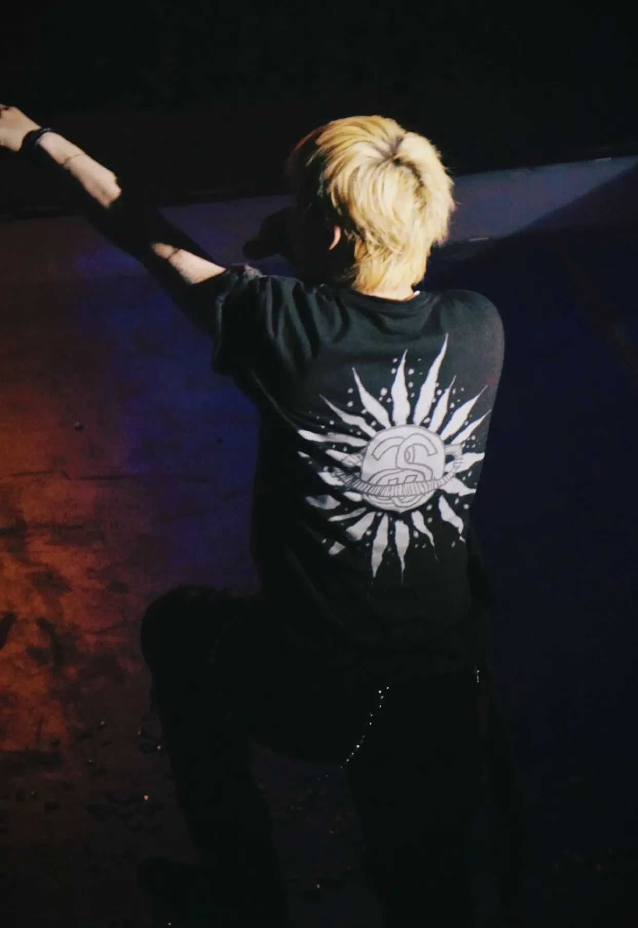Sun T-shirt STUSSY SS25 LOOK BEYOND TEE PIGMENT DYED Double S sun short-sleeved TEE black and white S- XL