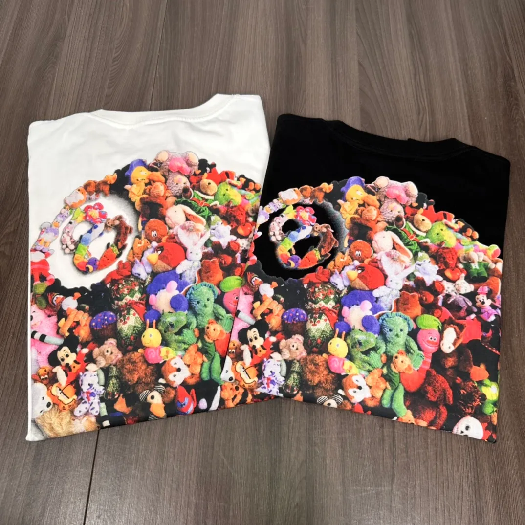 STUSSY 23SS PLUSH TEE doll logo No. 8 ball short-sleeved Tee black and white S-XL