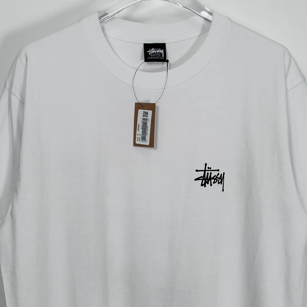 STUSSY SS24 SUNSET TEE Sunset Coconut Beach View T-shirt Black and White S-XL