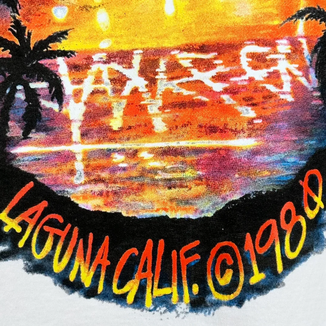 STUSSY SS24 SUNSET TEE Sunset Coconut Beach View T-shirt Black and White S-XL
