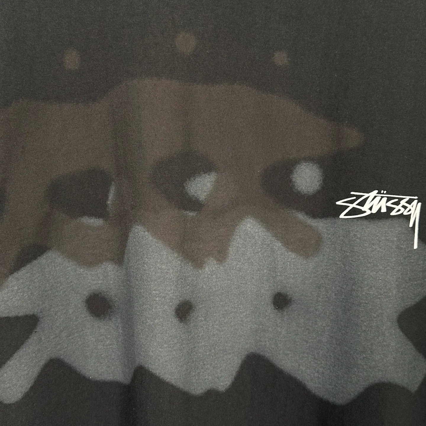 Detailed shooting of surfer T-shirt STUSSY SS25 LOW TIDE TEE dyed design American retro short-sleeved black and white S-XL