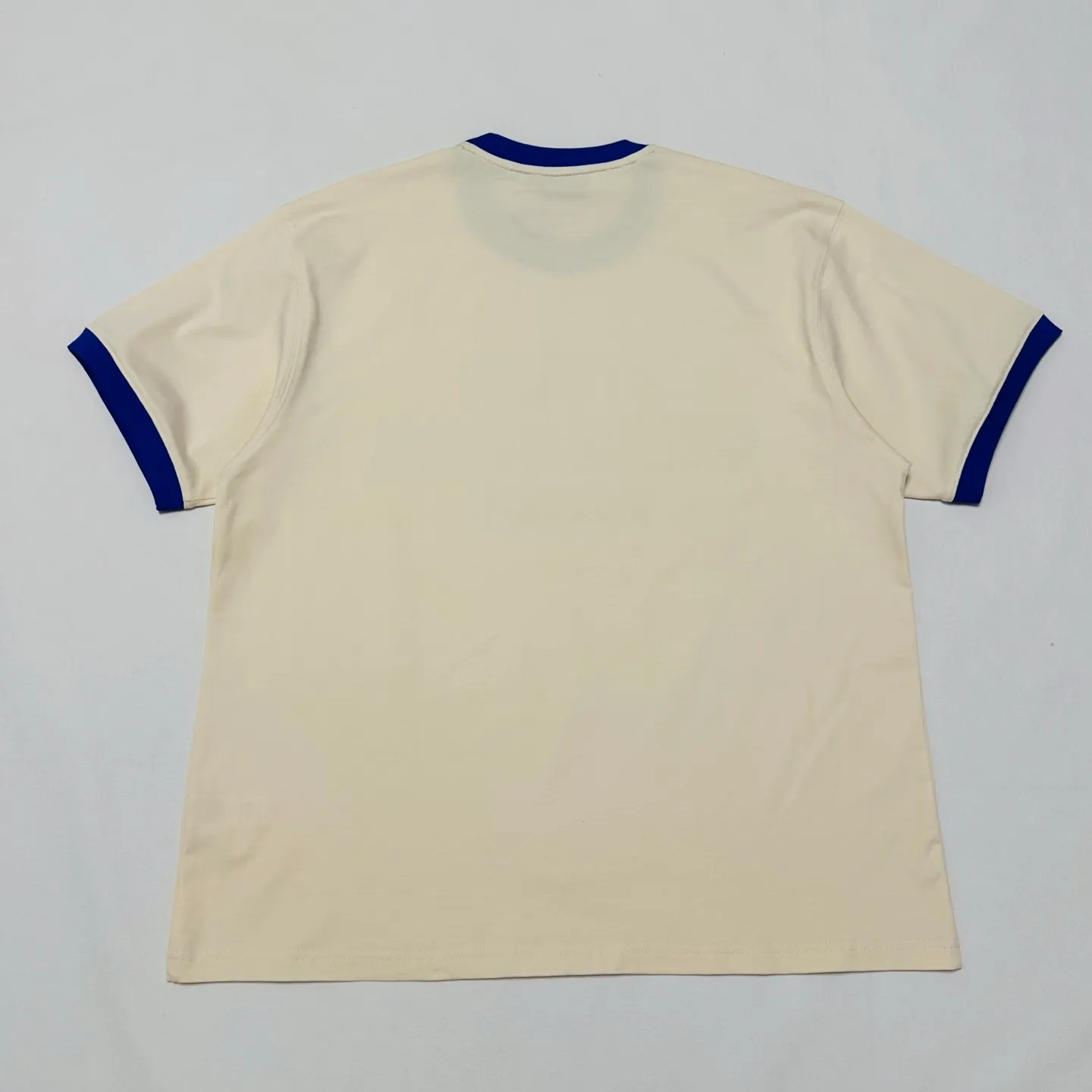 Contrast color collar T-shirt STUSSY SS25 HEAVY JERSEY CREW High weight knitted sports short-sleeved washed black beige S- XL