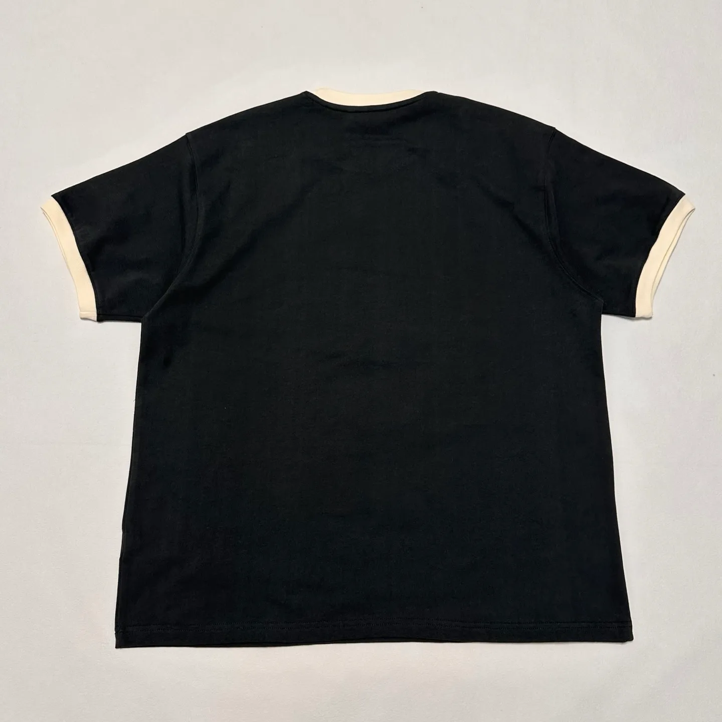 Contrast color collar T-shirt STUSSY SS25 HEAVY JERSEY CREW High weight knitted sports short-sleeved washed black beige S- XL
