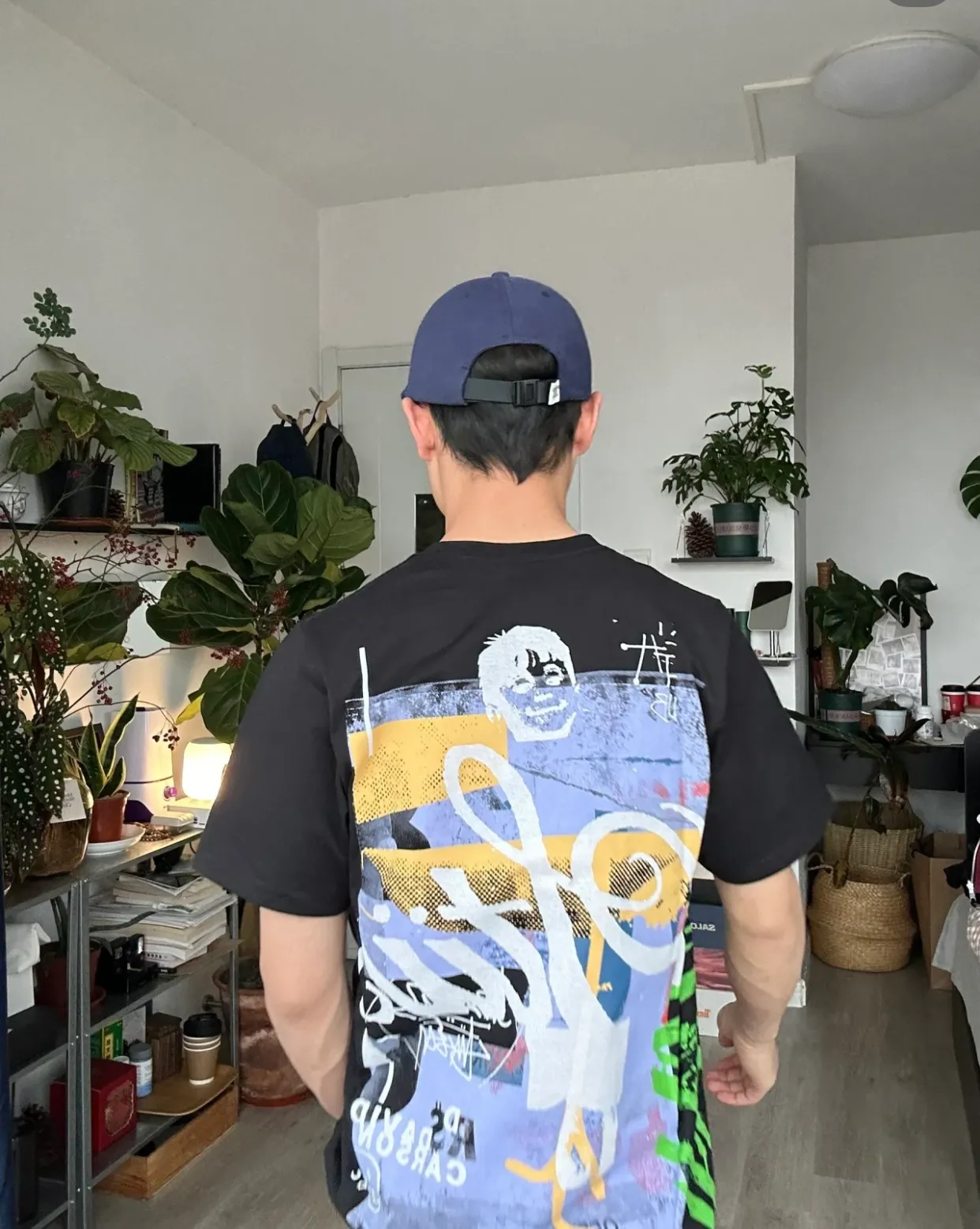 STUSSY X DAVID SS24 joint model CARSON DINO TEE dinosaur digital print short-sleeved Tee black and white S-XL